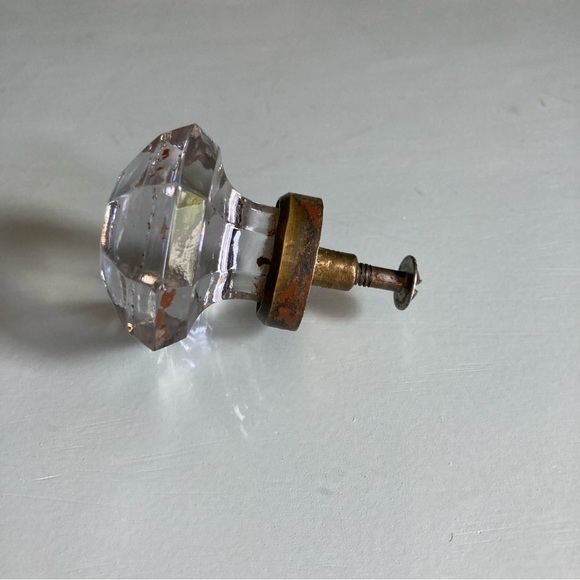 Vintage Faceted Glass Knob Pull - Picture 5 of 6